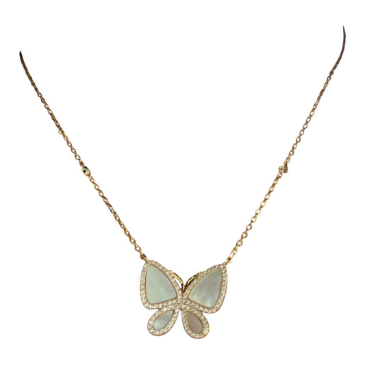 Butterfly & CZ Necklace