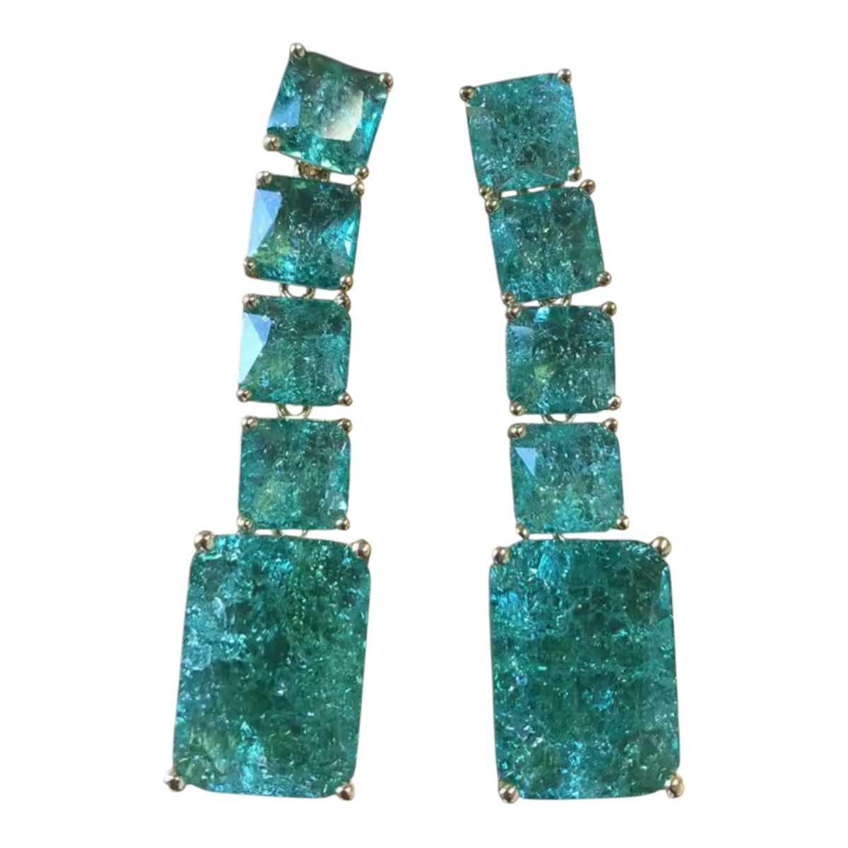 Cubed Blue/Green Earrings