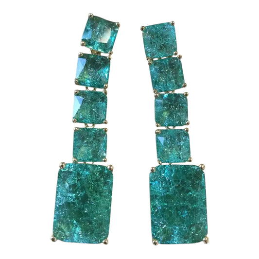Cubed Blue/Green Earrings