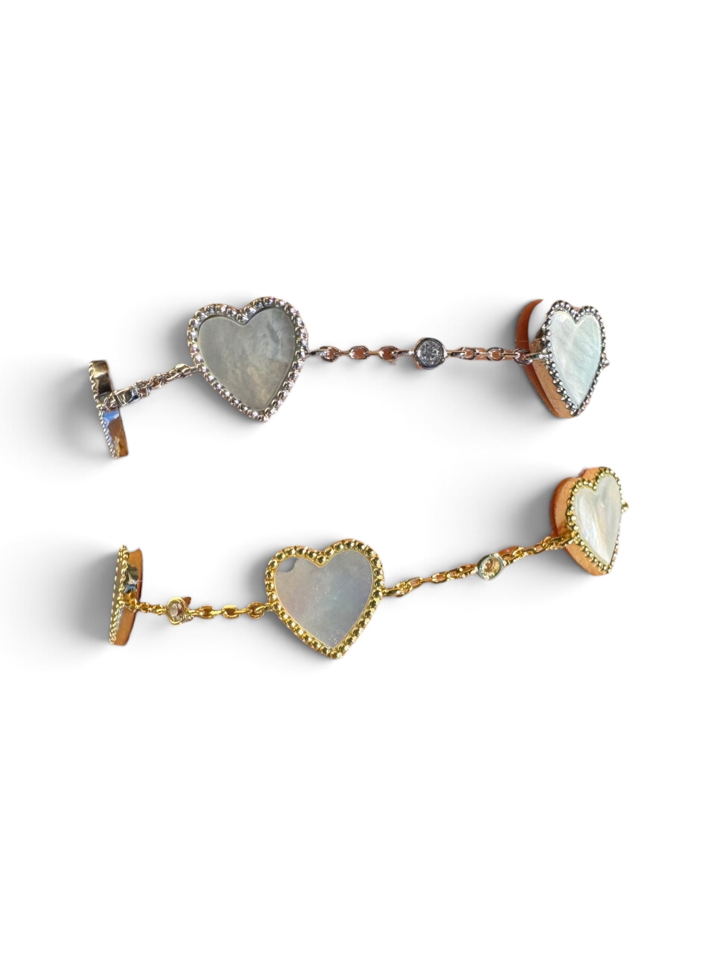 Pearlie Bezel Heart Bracelet