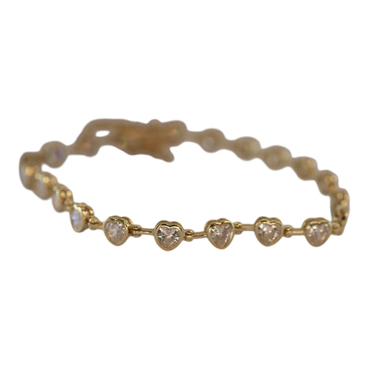 Bezel Heart Tennis Bracelet