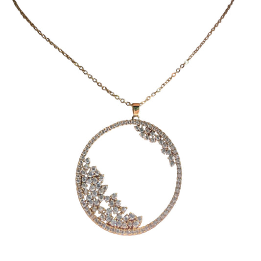 Open Circle Cluster Necklace