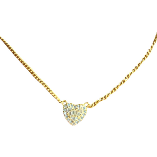 Heart Cuban Bling Necklace