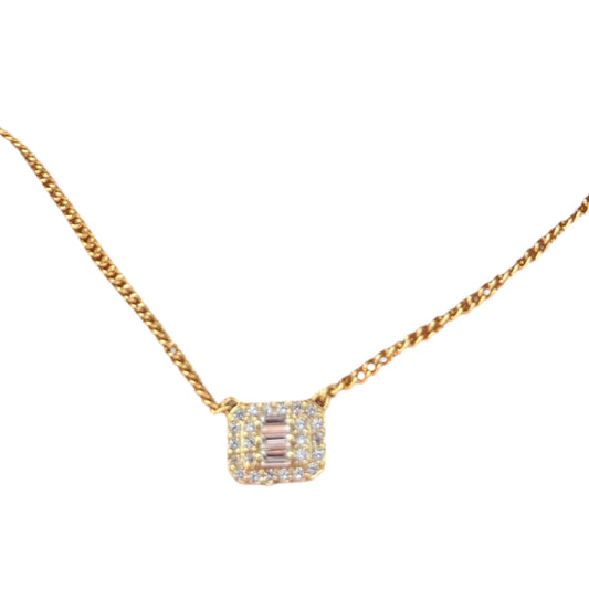 Emerald Elongated Cluster Cuban Necklace