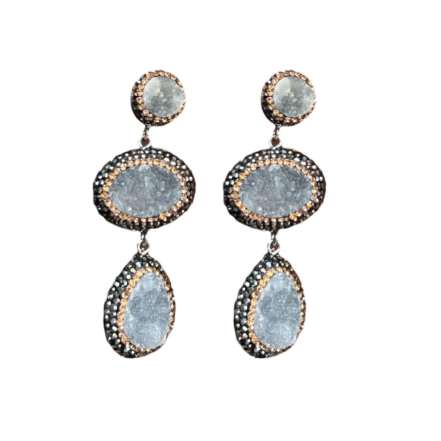 3 Drusy Drop Earrings