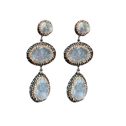 3 Drusy Drop Earrings