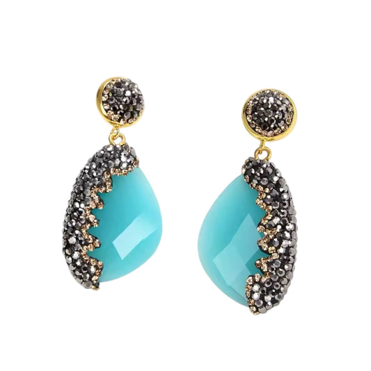 Black X Blue Earrings