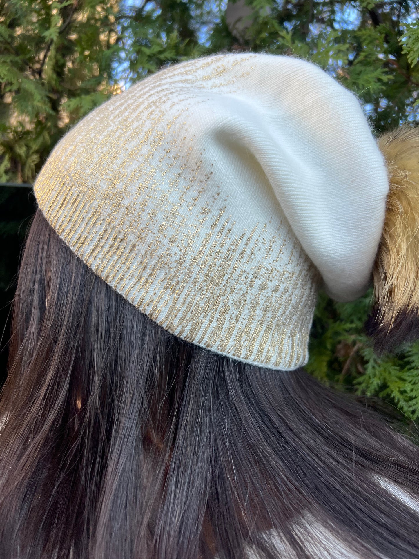 Metallic PomPom Hat