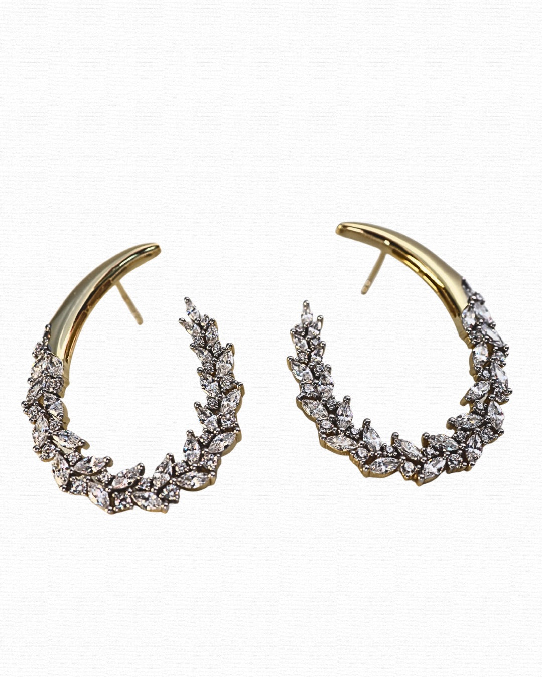 Crystal Shaped Loop Earrings