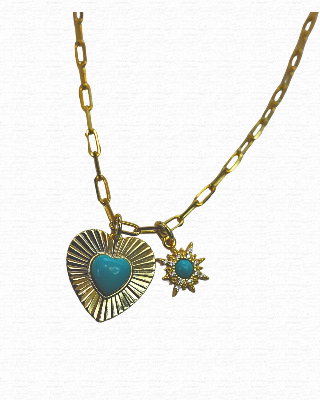 Starburst x Heart Turquoise Necklace