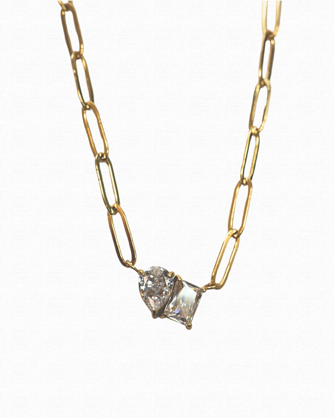 Toi et Moi Paperclip Shaped Necklace