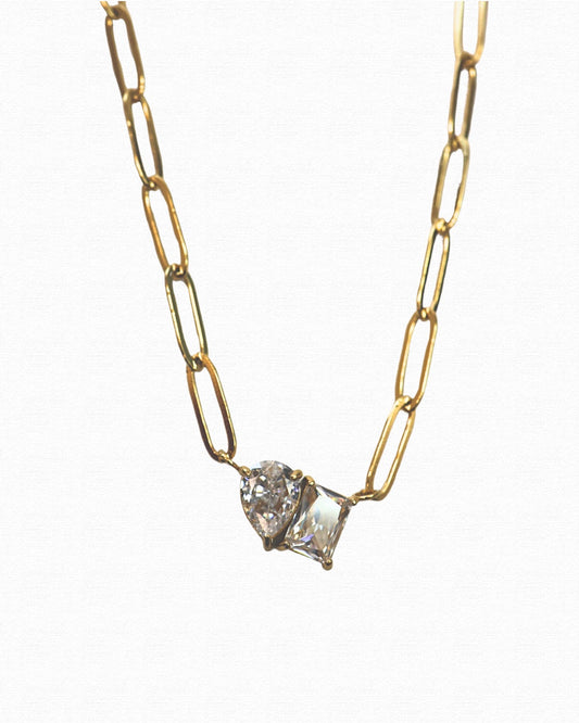 Toi et Moi Paperclip Shaped Necklace