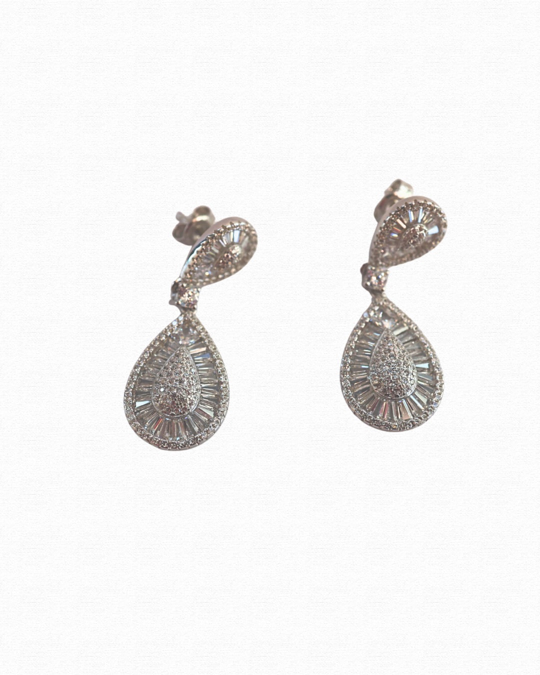 Tear Drop Emerald Cut Earrings