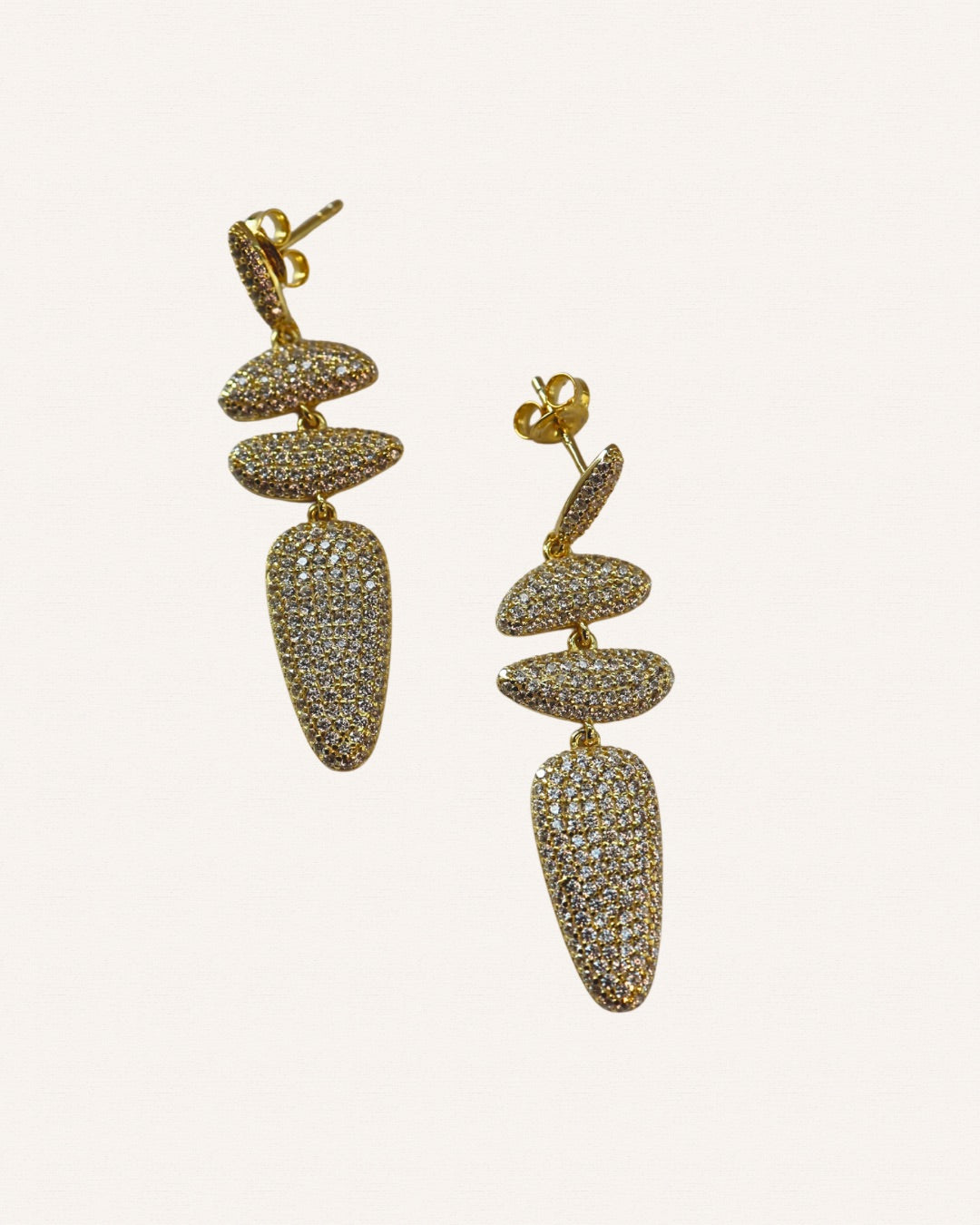Oval Elongated Refined Cocktail Earrings