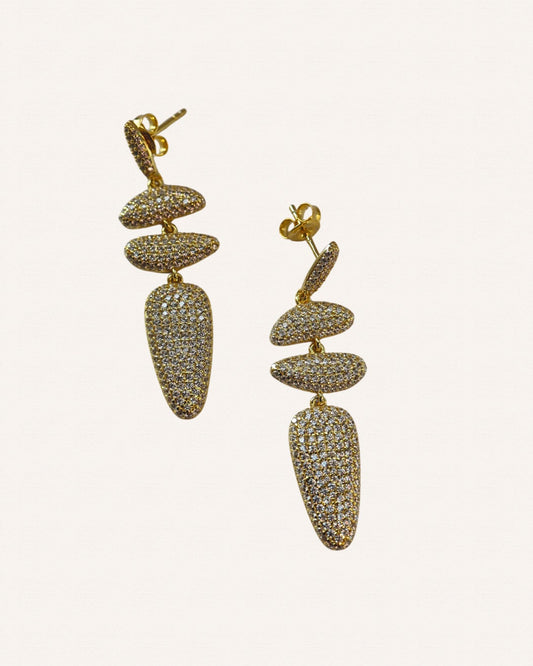 Oval Elongated Refined Cocktail Earrings