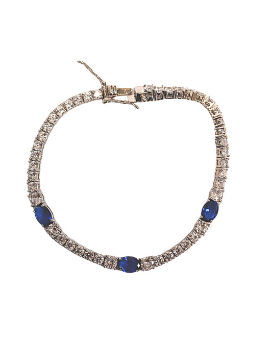 Blue sapphire Oval Tennis Bracelet