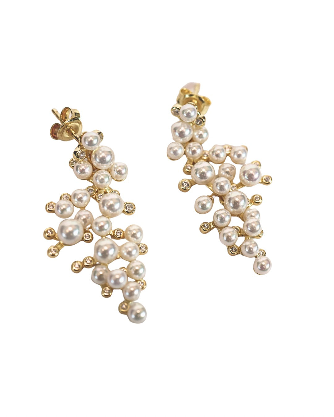 Mini Cluster Pearl Earrings