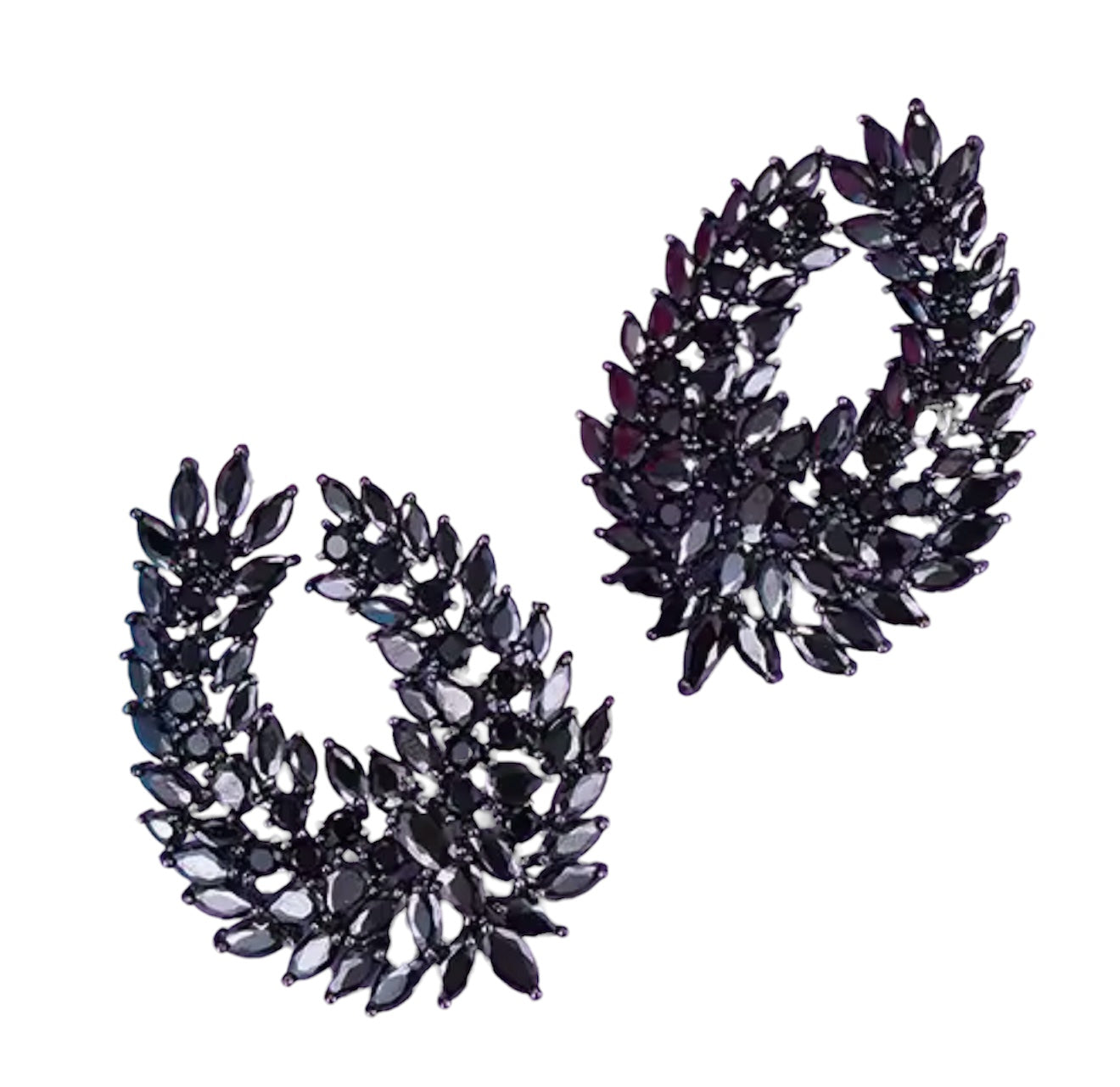 Black Fanned Earrings