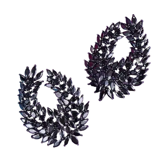 Black Fanned Earrings