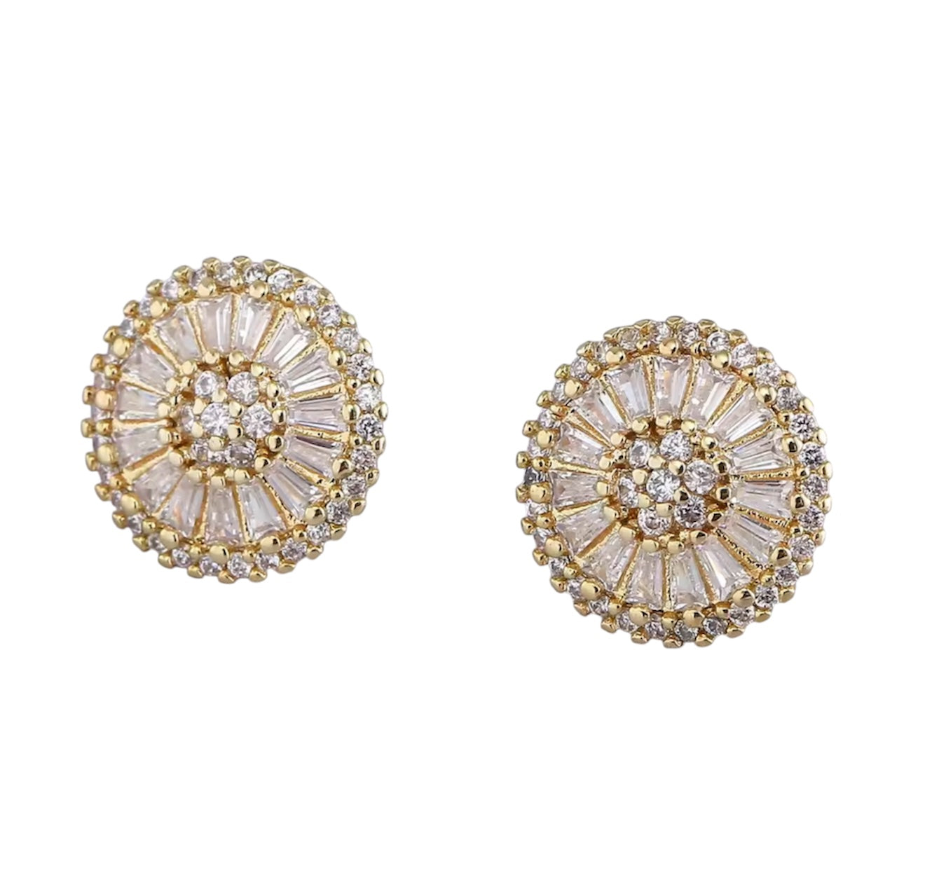 Round Gold Stud Earrings