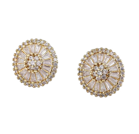 Round Gold Stud Earrings