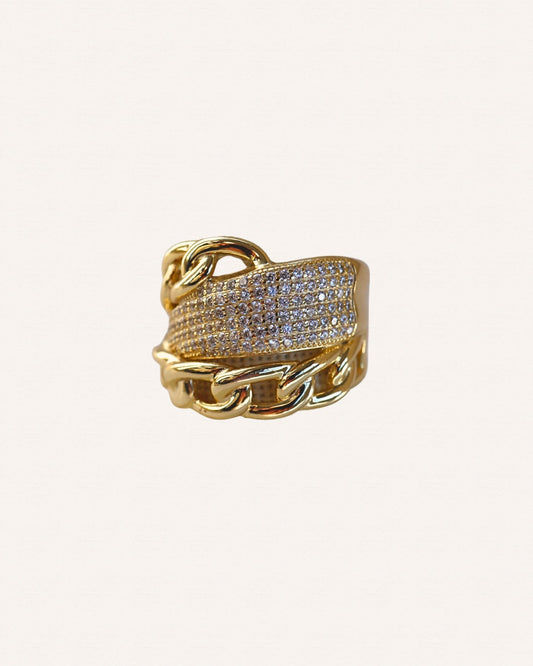 Chunky Chain Crossed Over Ring