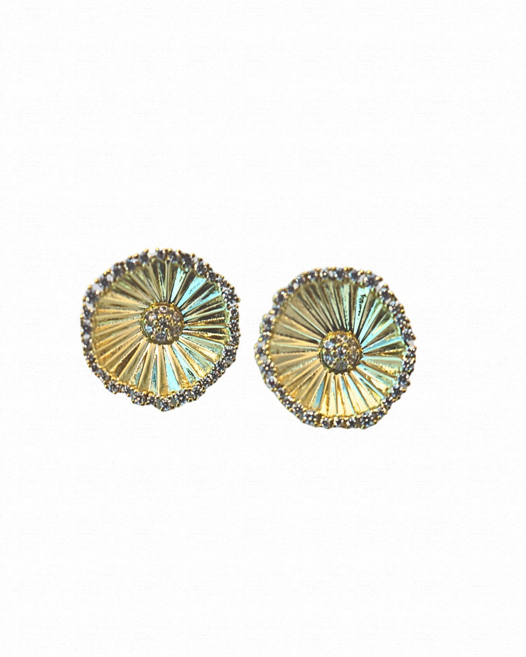 Gold Ribbed Earrings