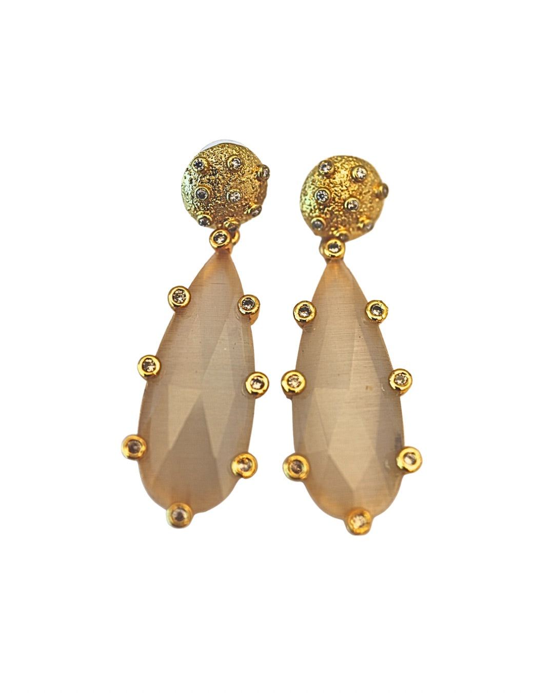 Edged CZ X Stoned Earrings
