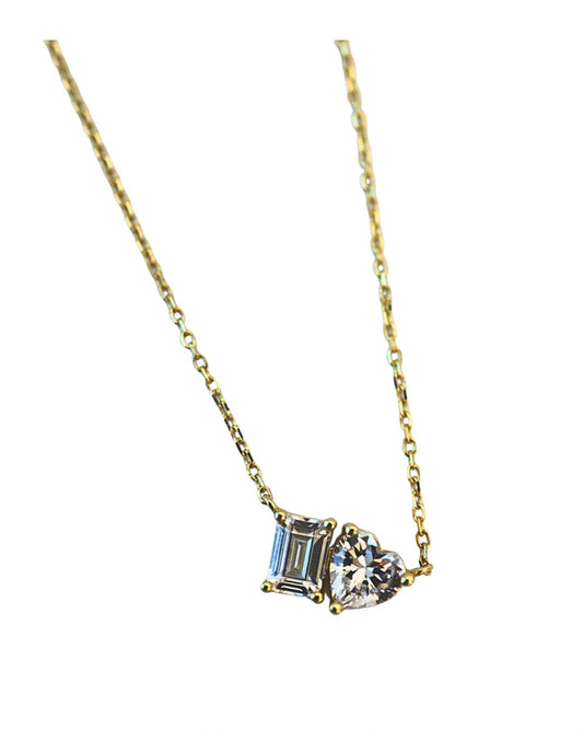 Toi & Moi Heart Shaped Necklace