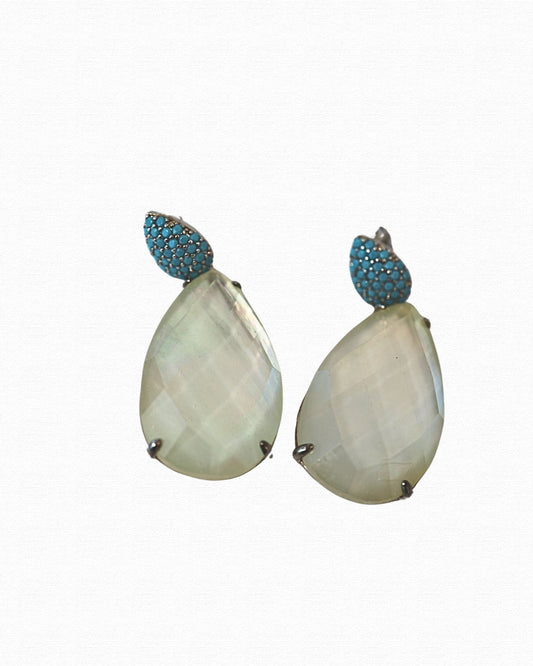 Turquoise Moonstone Earrings