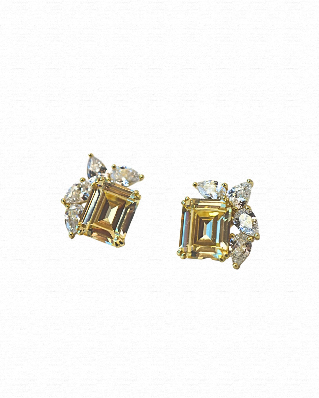 Yellow Topaz Petal Earrings