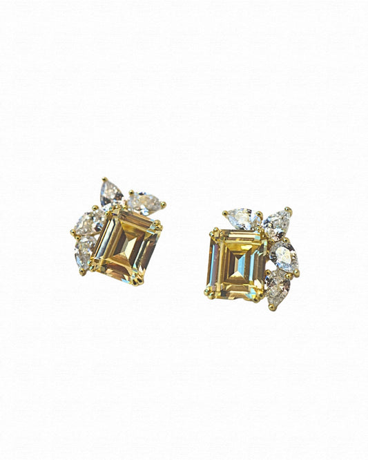 Yellow Topaz Petal Earrings