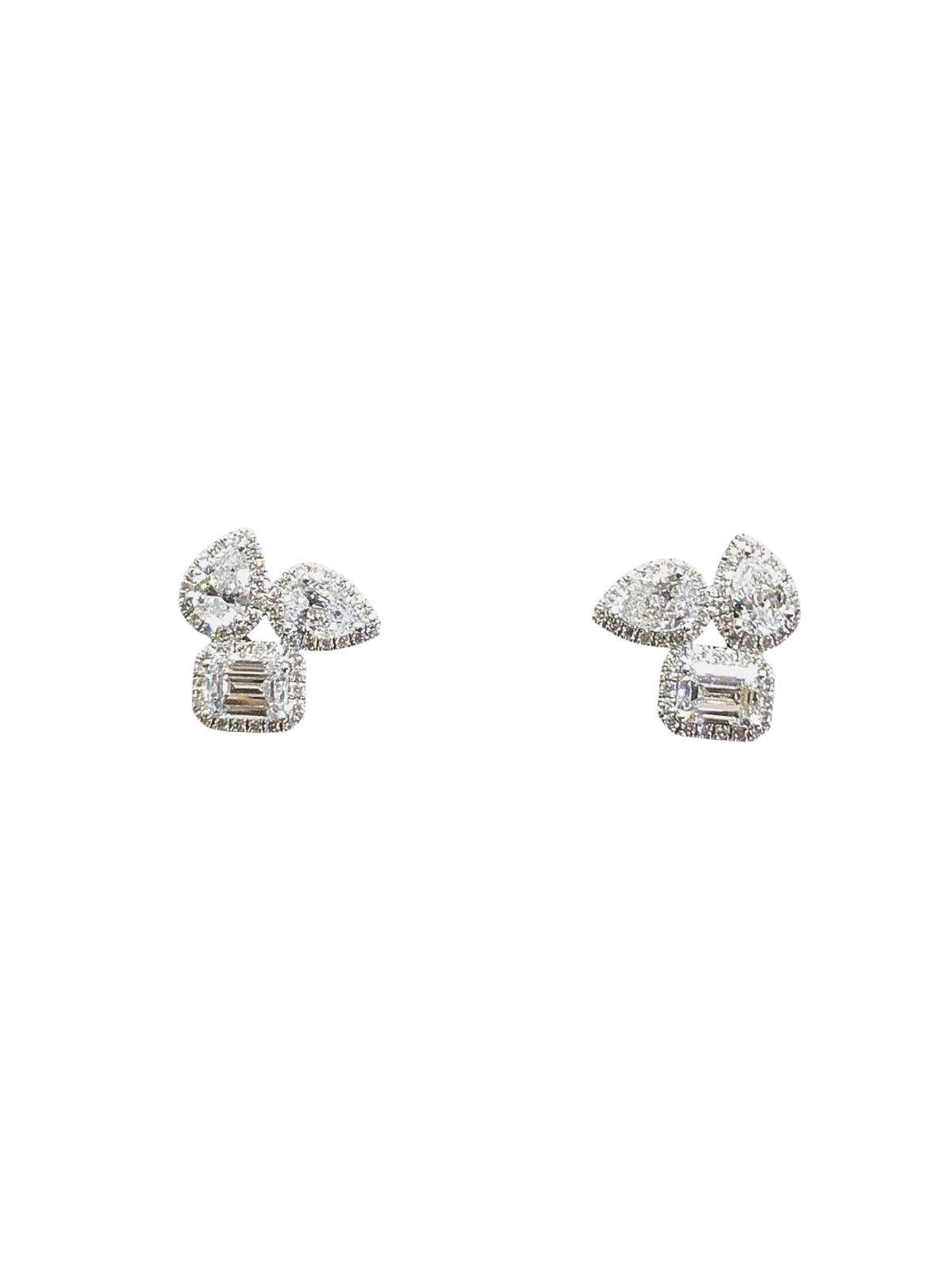 14KT Lab Diamond Shape Stud Earrings
