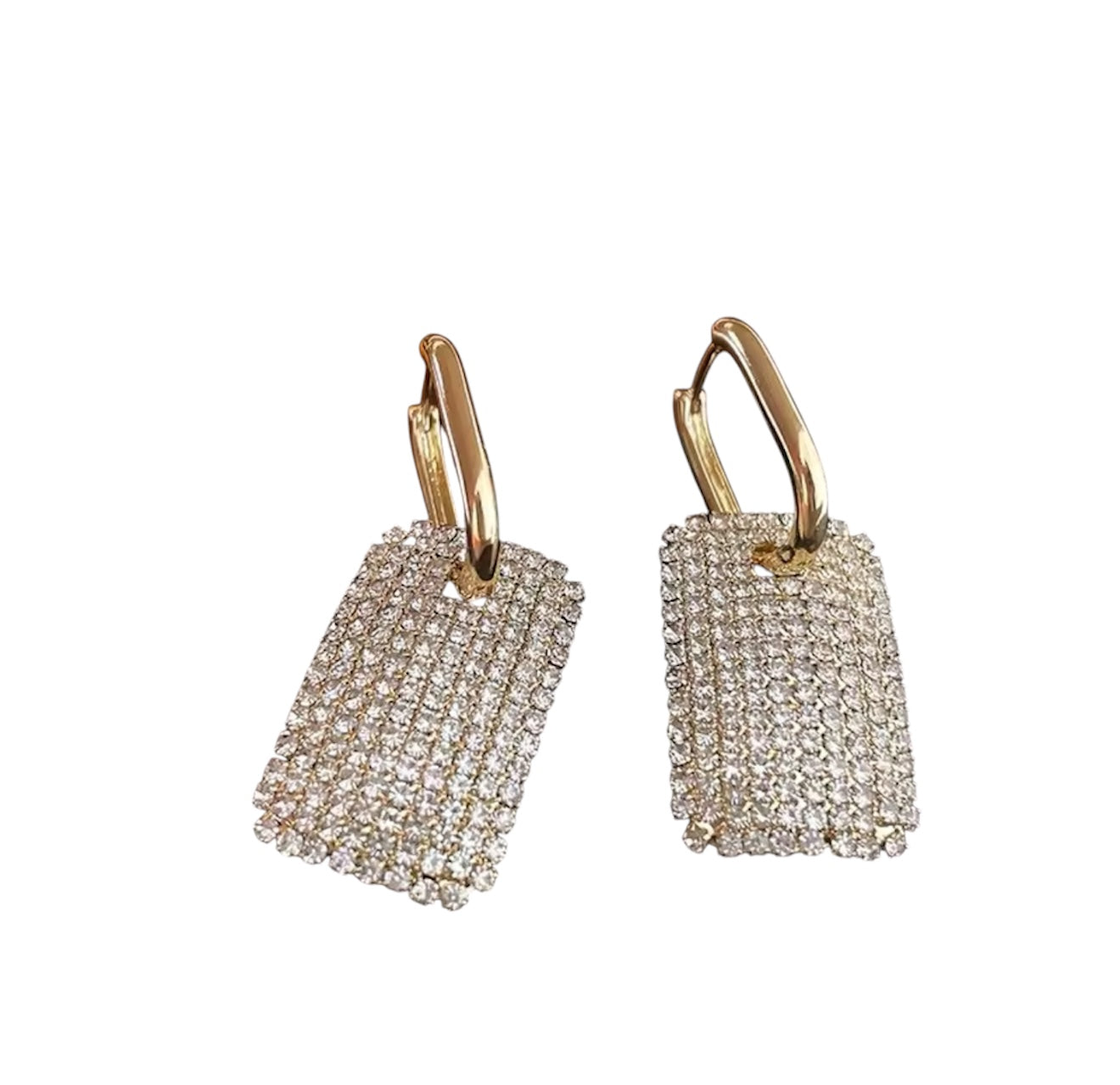Luminous Luxe Rectangle Pavé Earrings