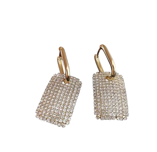 Luminous Luxe Rectangle Pavé Earrings