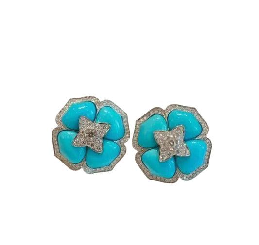 Luxary Turquoise Stud Earrings