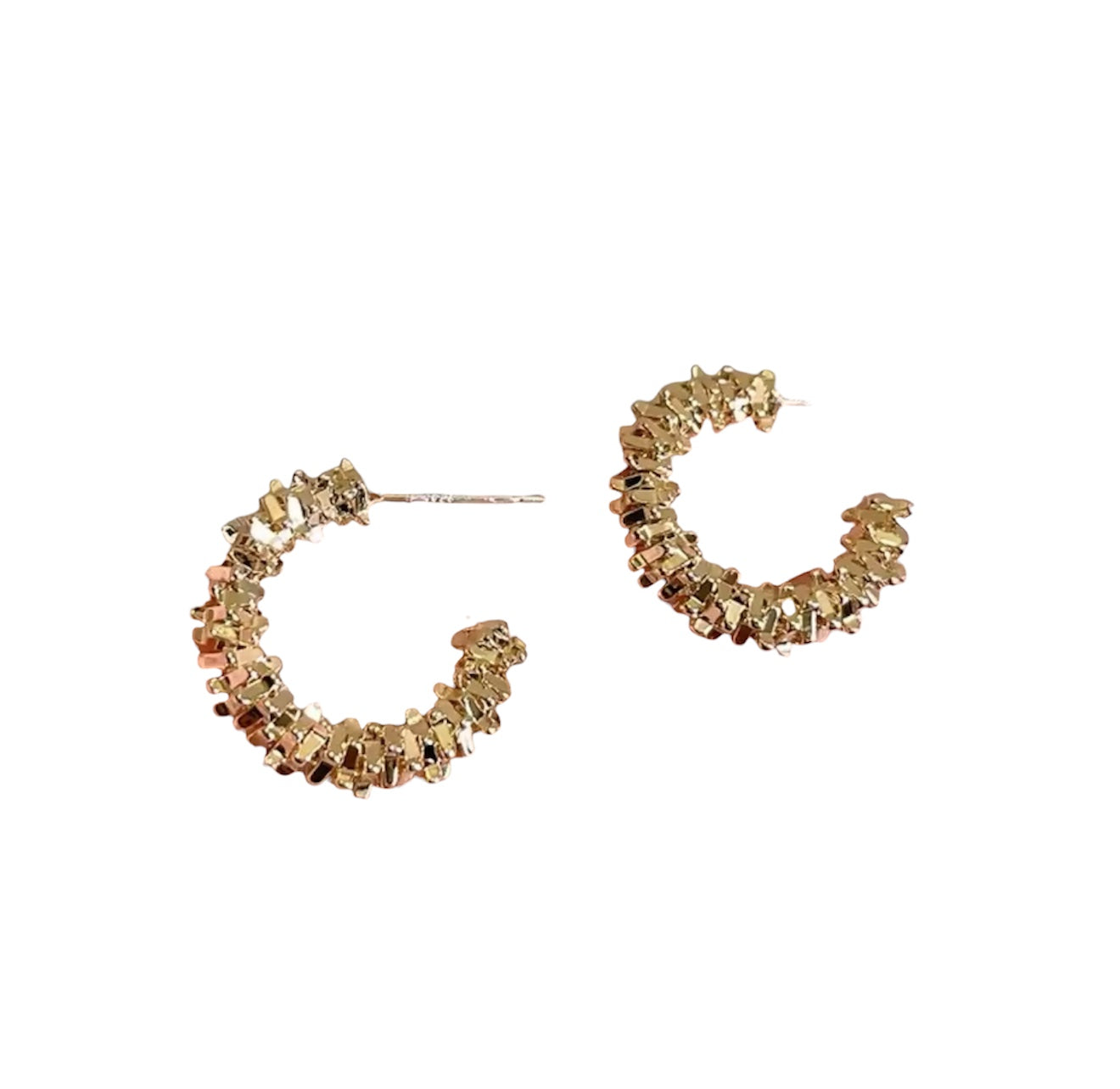Gold Shimmering Hoops