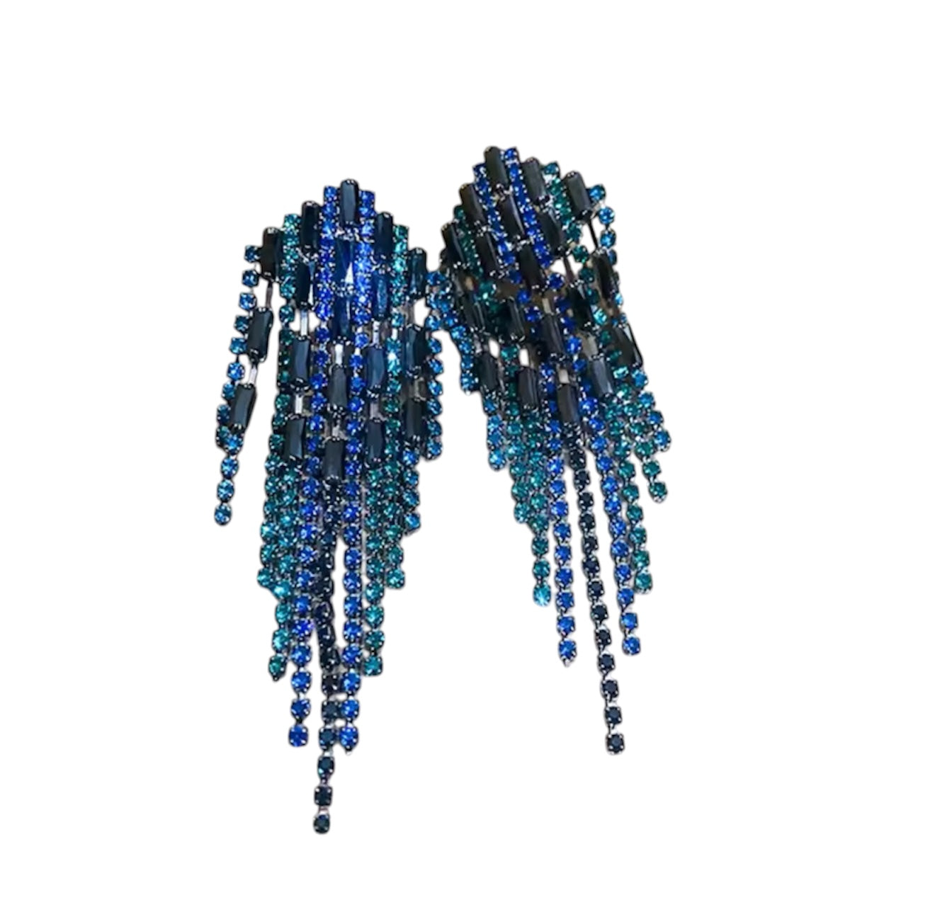 Midnight Cascading Fringe Earrings