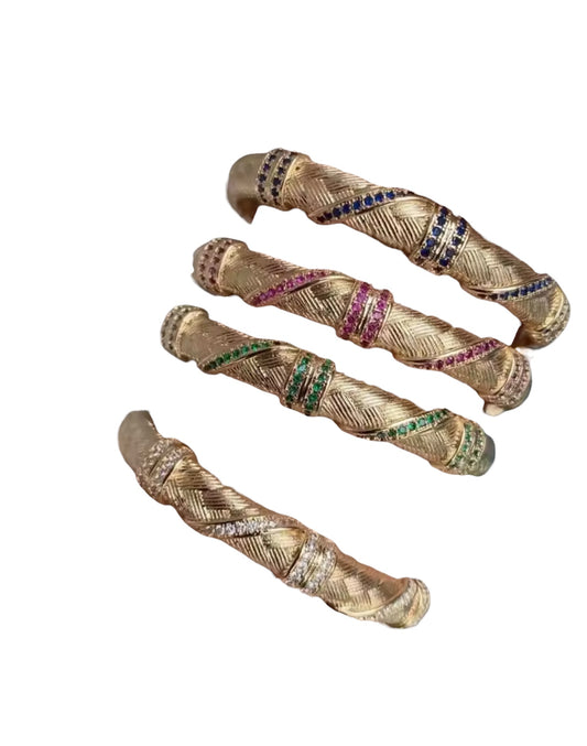 Vintage CZ Braided Bangle