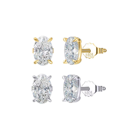 Classic Oval Stud Earrings