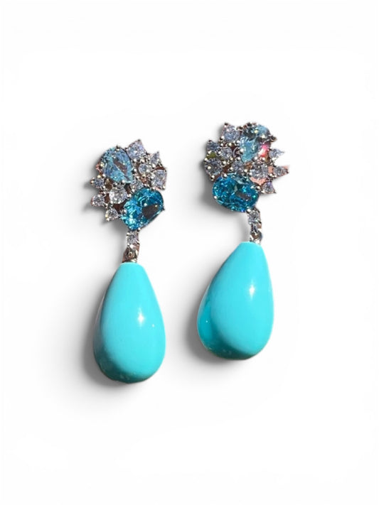 Blue Topaz & Turquoise Earrings
