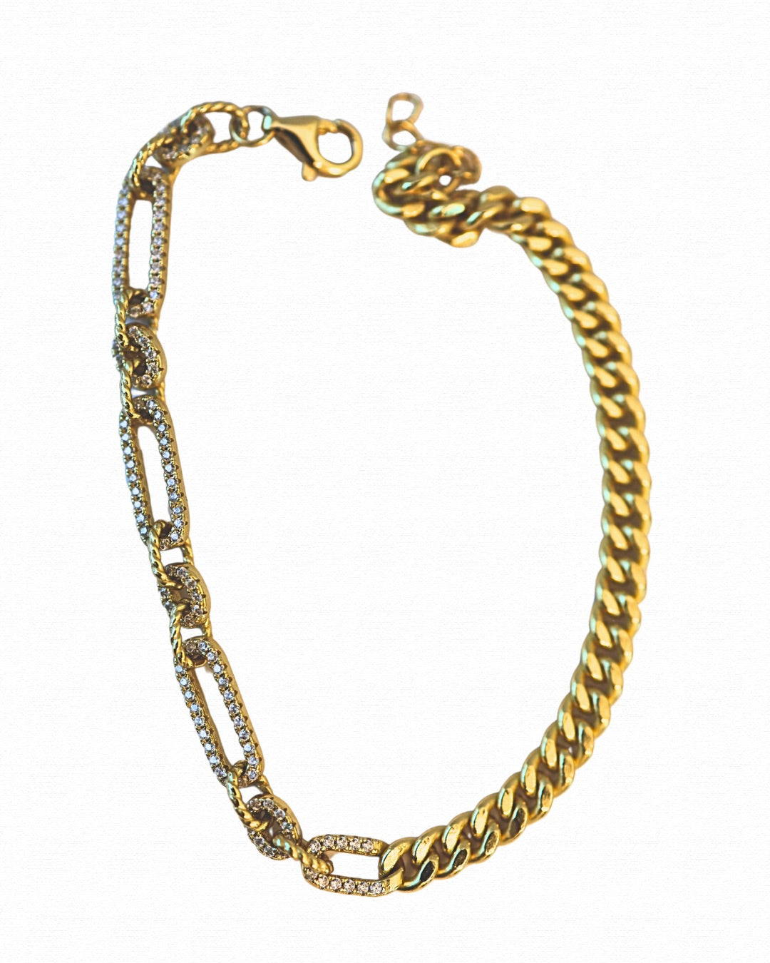 Golden CZ Link Bracelet