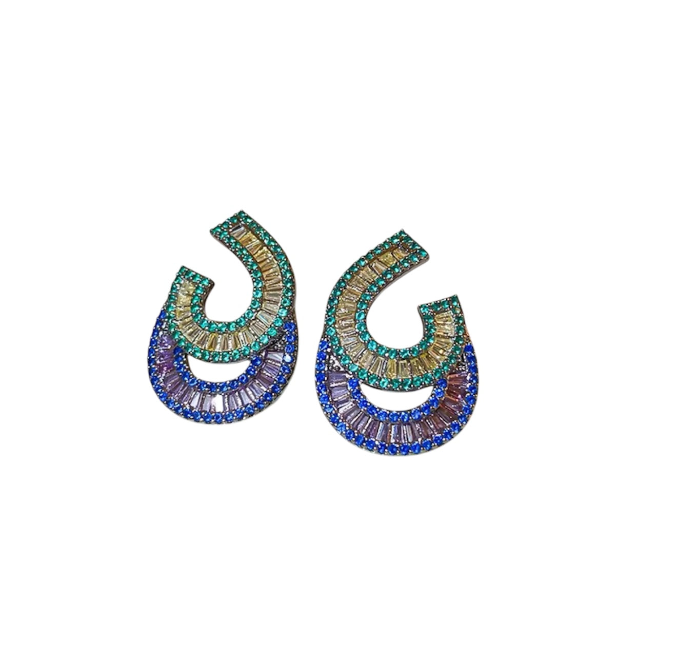Double Looped Colored Earrings