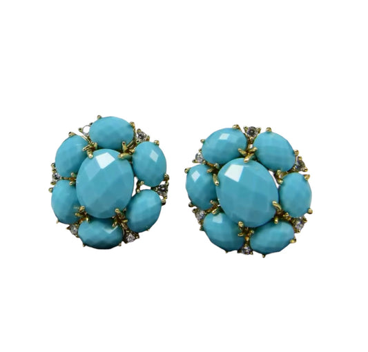 Turquoise Bubble Stud Earrings