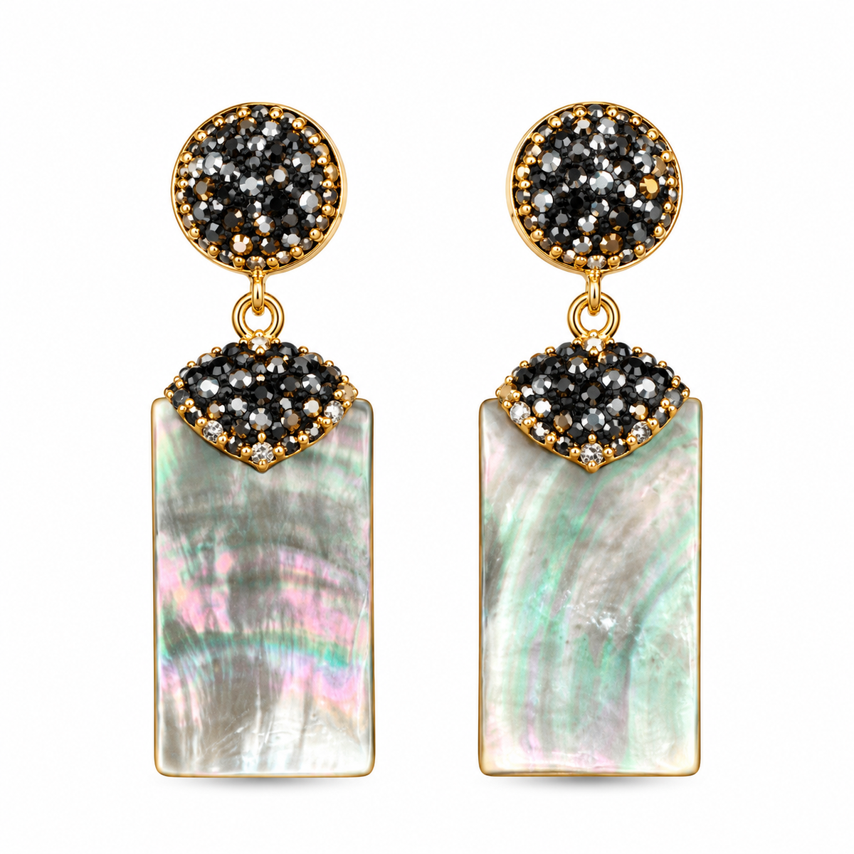 Abalone stone Rectangle Earrings