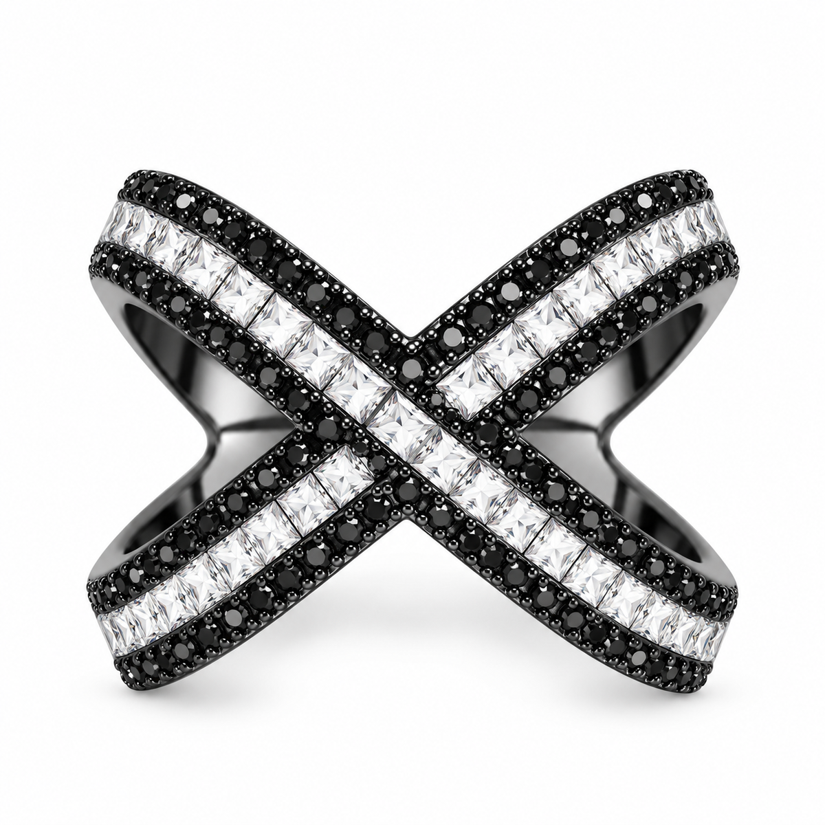 Black and White X Ring