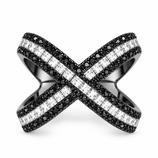 Black and White X Ring