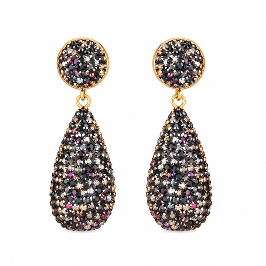 Black Swarovski drop Hanging Earrings