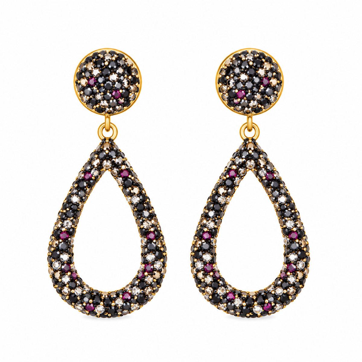 Tear Drop Black Earrings