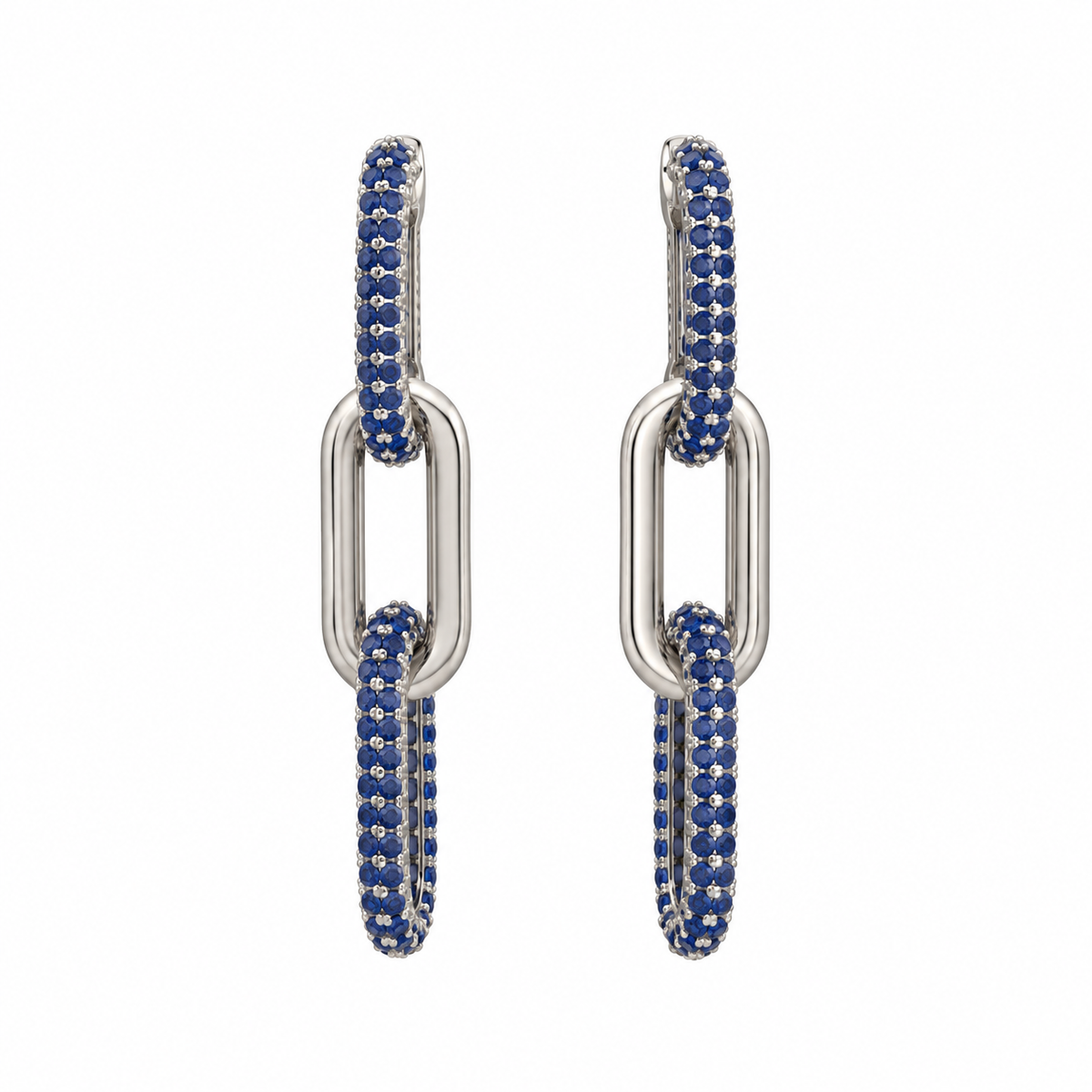 Blue Sapphire X Black Rhodium Earrings
